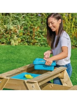 TP Deluxe Wooden Picnic Table Sandpit -Fun Puzzle For Children Shop 4YD4N SQ4 0000000088 NO COLOR SLd1