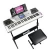 RockJam RJ661-SK RockJam 61-Key Keyboard Piano Kit With Keyboard Stand, Piano Stool And Headphones -Fun Puzzle For Children Shop KYP67 SQ1 0000000035 SILVER SLf
