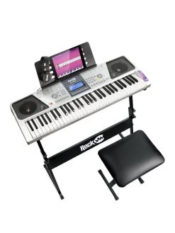 RockJam RJ661-SK RockJam 61-Key Keyboard Piano Kit With Keyboard Stand, Piano Stool And Headphones