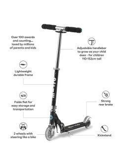 Micro Scooter Micro Sprite Scooter - Black -Fun Puzzle For Children Shop LNCFL SQ4 0000000088 NO COLOR SLd1