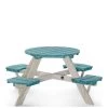 Plum Wooden Circular Picnic Table With Seats - Teal -Fun Puzzle For Children Shop NM93K SQ1 0000000099 N A SLf