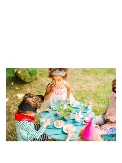 Plum Wooden Circular Picnic Table With Seats - Teal -Fun Puzzle For Children Shop NM93K SQ3 0000000099 N A SLa