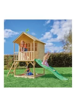 TP Hill Top Wooden Tower Playhouse With Slide