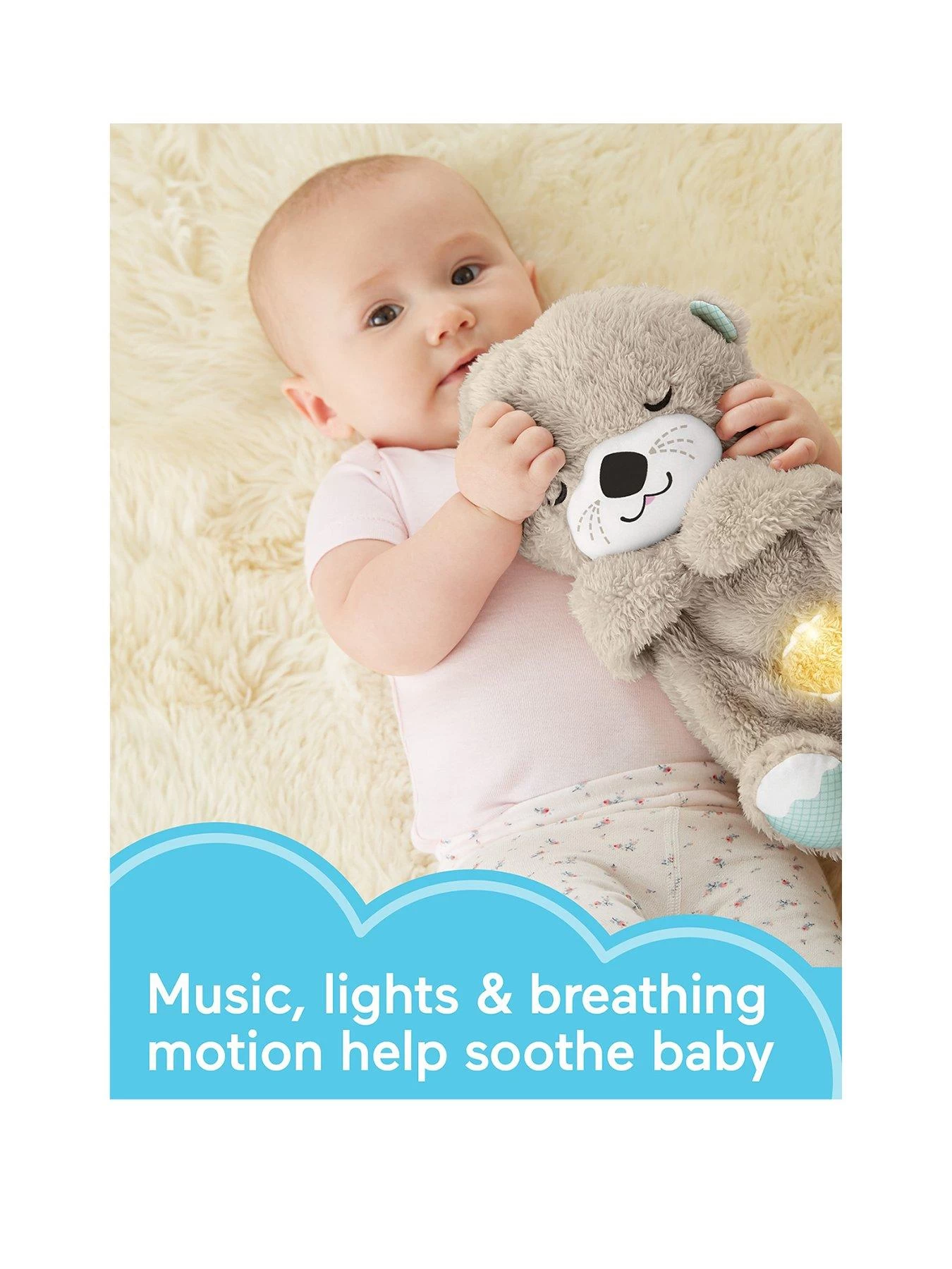 Fisher Price Fisher-Price Soothe 'n Snuggle Otter Plush Baby Toy With 11 Sensory Features 4 Fisher Price Fisher-Price Soothe 'n Snuggle Otter Plush Baby Toy With 11 Sensory Features - Image 2