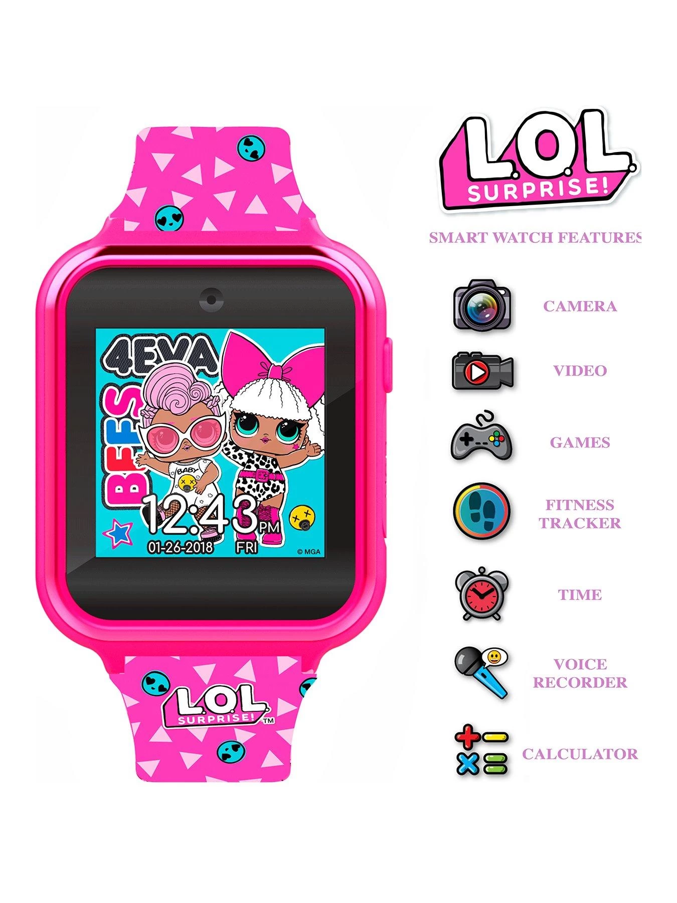 L.O.L. Surprise! L.O.L Surprise! Full Display Printed Silicone Strap Kids Interactive Watch 4 L.O.L. Surprise! L.O.L Surprise! Full Display Printed Silicone Strap Kids Interactive Watch - Image 2