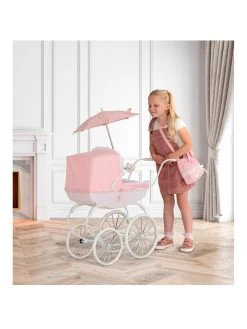 Bella Rosa Carriage Doll Pram Bundle - Pale Pink