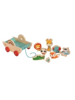 Fisher-Price Fisher Price Wooden Animal Pull Along Cart -Fun Puzzle For Children Shop T3FEH SQ4 0000000099 N A SLd