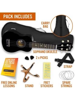 3rd Avenue Soprano Ukulele - Black Pack -Fun Puzzle For Children Shop TATLY SQ3 0000000099 N A SLd1