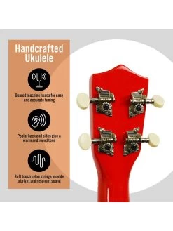3rd Avenue Soprano Ukulele 21 Inch Beginner Bundle - FREE 1 Month Online Lessons - Red -Fun Puzzle For Children Shop TATM7 SQ4 0000000099 N A SLd2