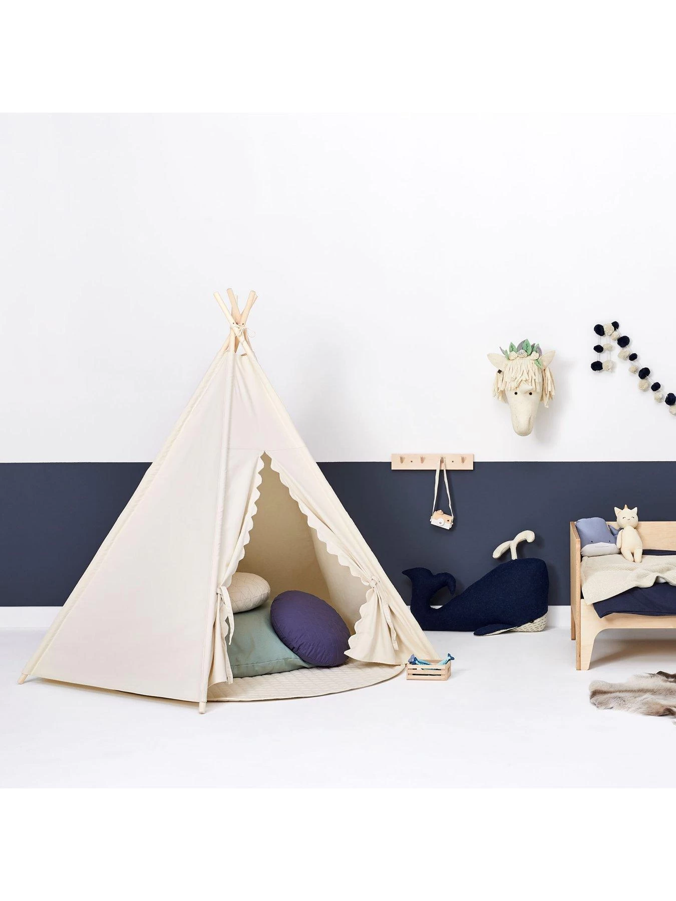 The Little Green Sheep Teepee Play Tent - Linen 4 The Little Green Sheep Teepee Play Tent - Linen - Image 2