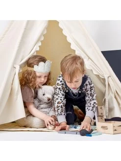 The Little Green Sheep Teepee Play Tent - Linen 10 The Little Green Sheep Teepee Play Tent - Linen -Fun Puzzle For Children Shop TKVMU SQ3 0000000005 GREY SLd