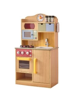 Teamson Kids Little Chef Florence Classic Play Kitchen - Wood Grain -Fun Puzzle For Children Shop TU3WW SQ5 0000000099 N A SLd3