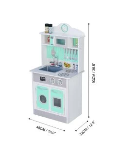 Teamson Kids Little Chef Madrid Classic Play Kitchen - Mint / Grey -Fun Puzzle For Children Shop TU3XA SQ2 0000000099 N A SLd