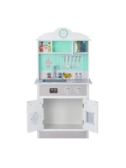 Teamson Kids Little Chef Madrid Classic Play Kitchen - Mint / Grey -Fun Puzzle For Children Shop TU3XA SQ4 0000000099 N A SLd2