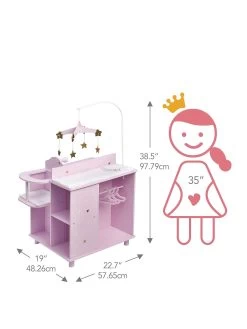 Teamson Kids Olivia's Little World - Twinkle Stars Princess Baby Doll Changing Station With Storage -Fun Puzzle For Children Shop TU3XF SQ3 0000000099 N A SLa