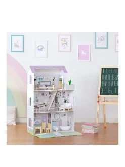 Teamson Kids Olivia's Little World - Lavender Handcrafted Grand Dollhouse And Accessories