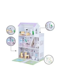 Teamson Kids Olivia's Little World - Lavender Handcrafted Grand Dollhouse And Accessories -Fun Puzzle For Children Shop TU3XP SQ3 0000000099 N A SLa