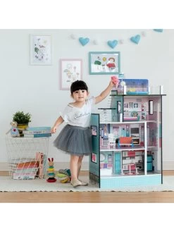Teamson Kids Olivia's Little World - Dreamland Barcelona 3.5" Doll House - White / Pink -Fun Puzzle For Children Shop TU3XU SQ7 0000000099 N A SLd3