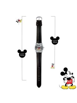 Disney Mickey Mouse Black Strap Watch And Gift Tin -Fun Puzzle For Children Shop UFJAQ SQ3 0000000004 BLACK MDd