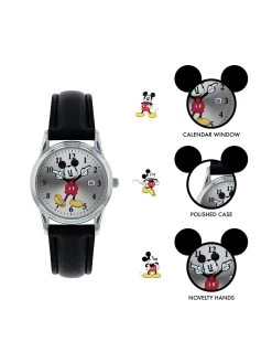 Disney Mickey Mouse Black Strap Watch And Gift Tin -Fun Puzzle For Children Shop UFJAQ SQ5 0000000004 BLACK SLd1