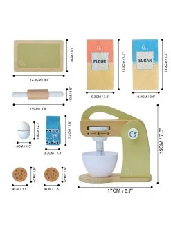 Teamson Kids Little Chef Frankfurt Wooden Mixer Play Kitchen Accessories - Green -Fun Puzzle For Children Shop UGDAW SQ2 0000000099 N A SLd