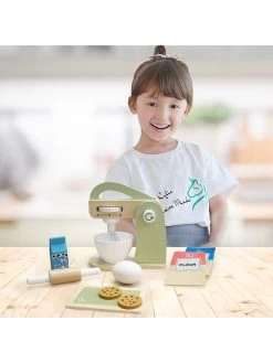 Teamson Kids Little Chef Frankfurt Wooden Mixer Play Kitchen Accessories - Green -Fun Puzzle For Children Shop UGDAW SQ5 0000000099 N A SLd3