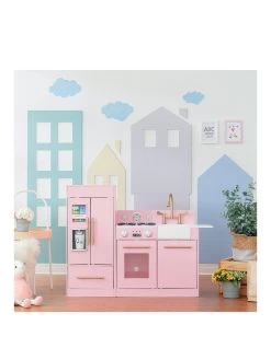 Teamson Kids Little Chef Chelsea Modern Play Kitchen - Pink / Gold