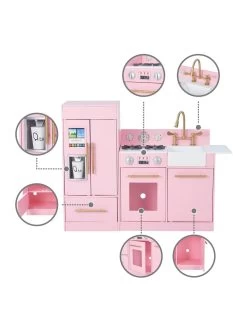 Teamson Kids Little Chef Chelsea Modern Play Kitchen - Pink / Gold -Fun Puzzle For Children Shop UGDCA SQ3 0000000099 N A SLd1