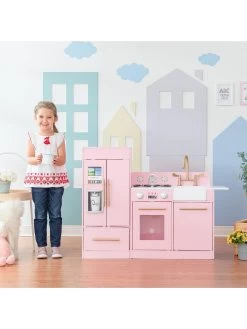 Teamson Kids Little Chef Chelsea Modern Play Kitchen - Pink / Gold -Fun Puzzle For Children Shop UGDCA SQ6 0000000099 N A SLd4