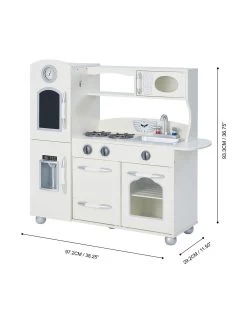 Teamson Kids Little Chef Westchester Retro Play Kitchen - White -Fun Puzzle For Children Shop UGDCD SQ2 0000000099 N A SLd