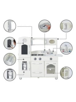 Teamson Kids Little Chef Westchester Retro Play Kitchen - White -Fun Puzzle For Children Shop UGDCD SQ3 0000000099 N A SLd1