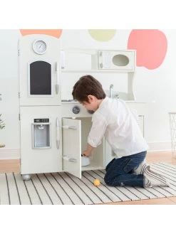 Teamson Kids Little Chef Westchester Retro Play Kitchen - White -Fun Puzzle For Children Shop UGDCD SQ6 0000000099 N A SLd4