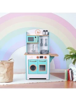 Teamson Kids Little Chef Santos Retro Play Kitchen - Petrol/wood -Fun Puzzle For Children Shop UGDCG SQ6 0000000099 N A SLd4