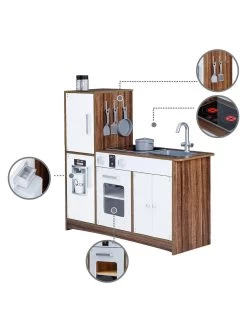 Teamson Kids Little Chef Palm Spring Modern Play Kitchen - White / Wood -Fun Puzzle For Children Shop UGDCP SQ3 0000000099 N A SLd1