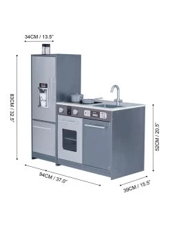 Teamson Kids Little Chef Milano Modern Play Kitchen - Grey -Fun Puzzle For Children Shop UGDCR SQ3 0000000099 N A SLd1