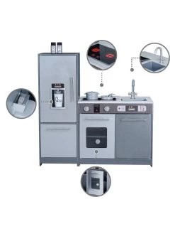 Teamson Kids Little Chef Milano Modern Play Kitchen - Grey -Fun Puzzle For Children Shop UGDCR SQ4 0000000099 N A SLd2