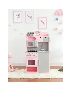 Teamson Kids Little Chef Florence Classic Play Kitchen - Pink / Grey