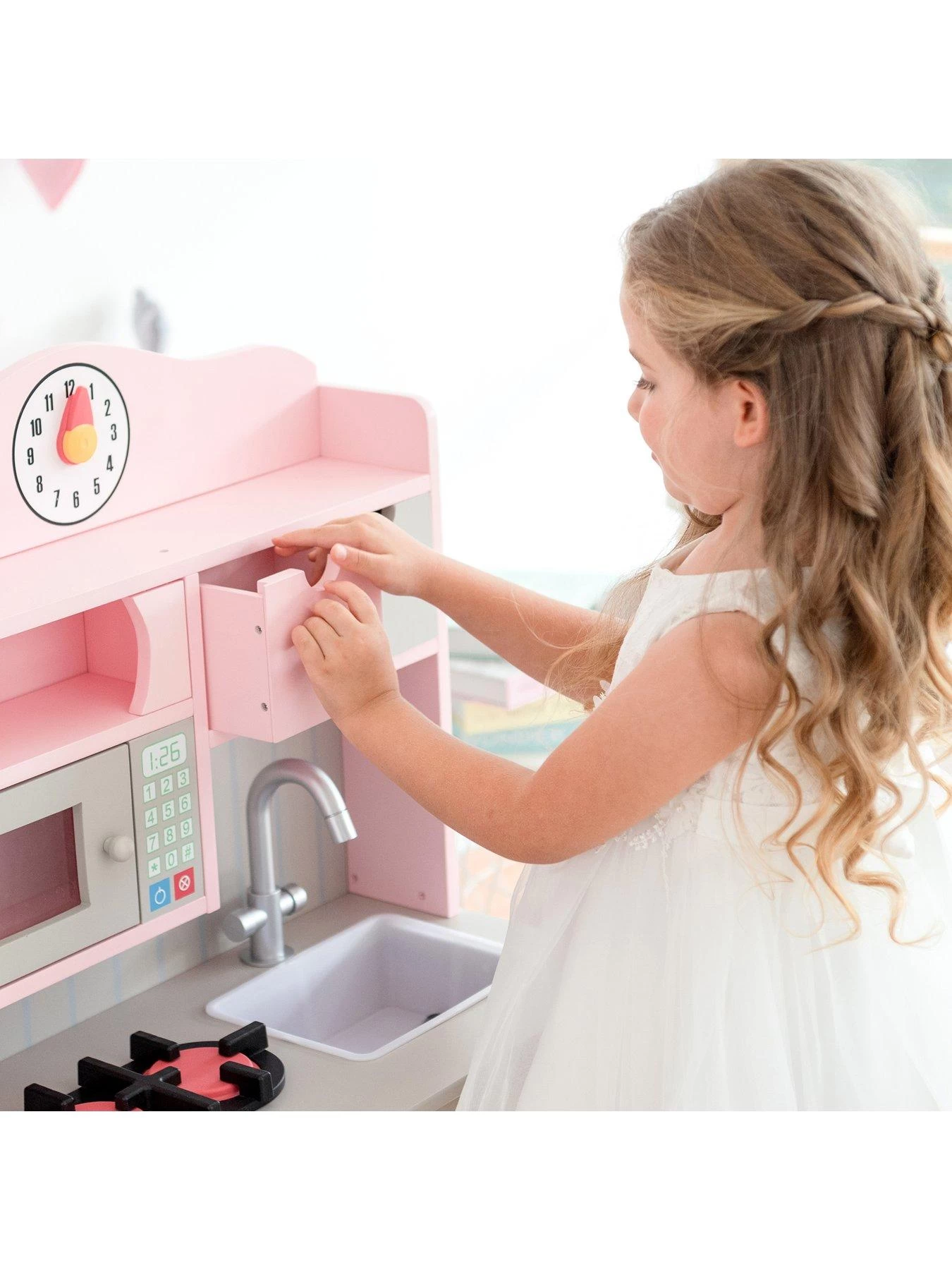 Teamson Kids Little Chef Florence Classic Play Kitchen - Pink / Grey 8 Teamson Kids Little Chef Florence Classic Play Kitchen - Pink / Grey - Image 6