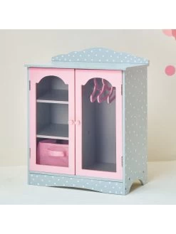 Teamson Kids Olivia's Little World - Polka Dots Doll Fancy Closet With 3 Hangers -Fun Puzzle For Children Shop UGDTT SQ6 0000000099 N A SLd2