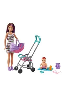 Barbie Skipper Babysitters Pushchair And 2 Dolls Playset