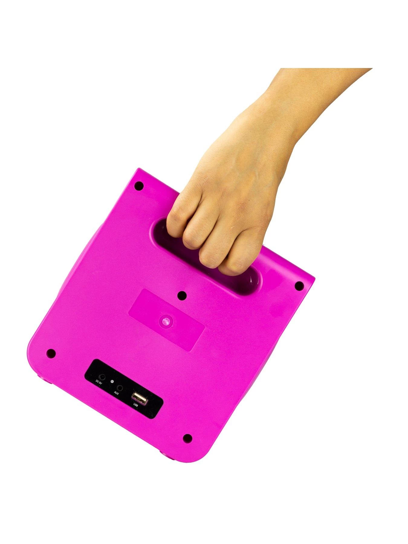 RockJam 10-Watt Rechargeable Bluetooth Karaoke Machine With Two Microphones - Pink 7 RockJam 10-Watt Rechargeable Bluetooth Karaoke Machine With Two Microphones - Pink - Image 5