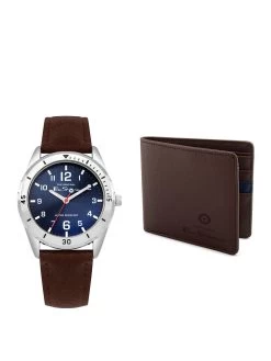 Ben Sherman Kids Gift Set Brown Strap Watch With Brown Wallet