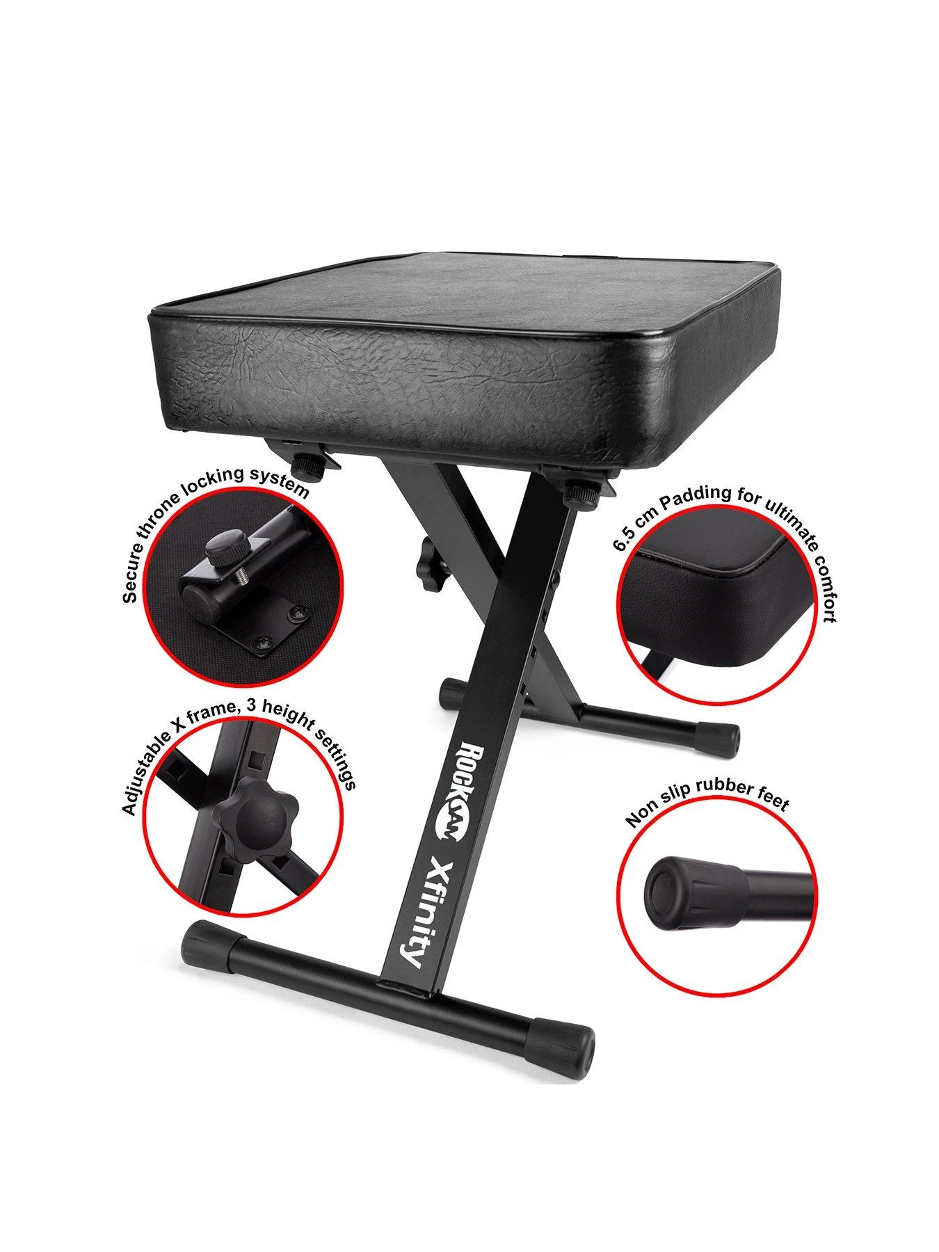 RockJam KBB100 Keyboard Bench 3 RockJam KBB100 Keyboard Bench