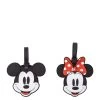 Disney Mickey And Minnie Mouse Red And Black 2 Piece Luggage Tag Set