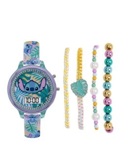Disney Lilo And Stitch Digital Watch And Bracelet Set