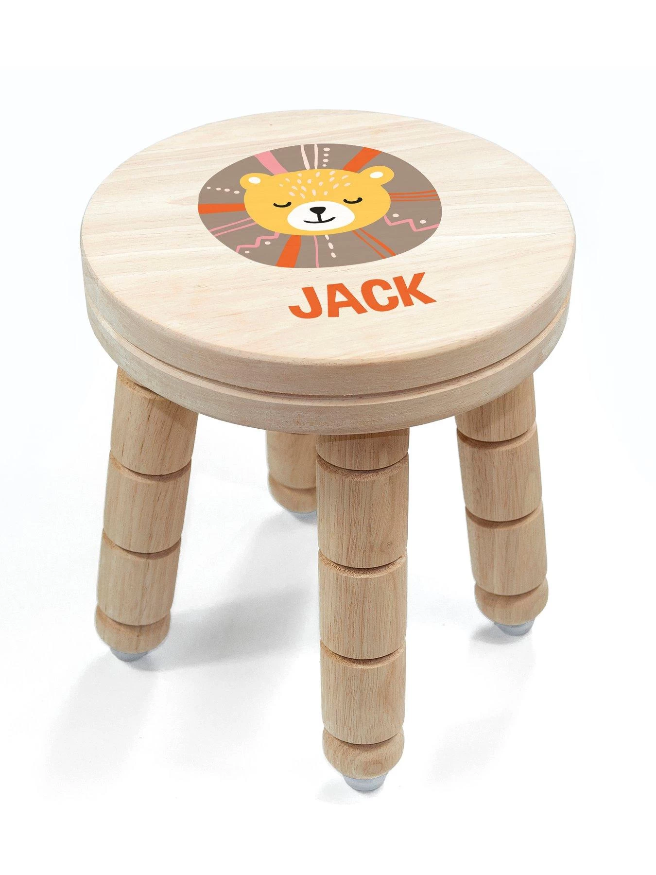 Treat Republic Personalised Cute Lion Kids Wooden Stool 6 Treat Republic Personalised Cute Lion Kids Wooden Stool - Image 4