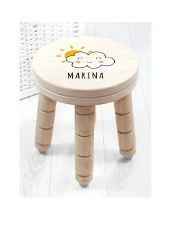 Treat Republic Personalised Smiling Cloud Wooden Stool