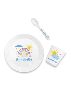 Treat Republic Personalised Baby Dinner Set - Pastel Sky -Fun Puzzle For Children Shop VGD5S SQ3 0000000099 N A SLd1