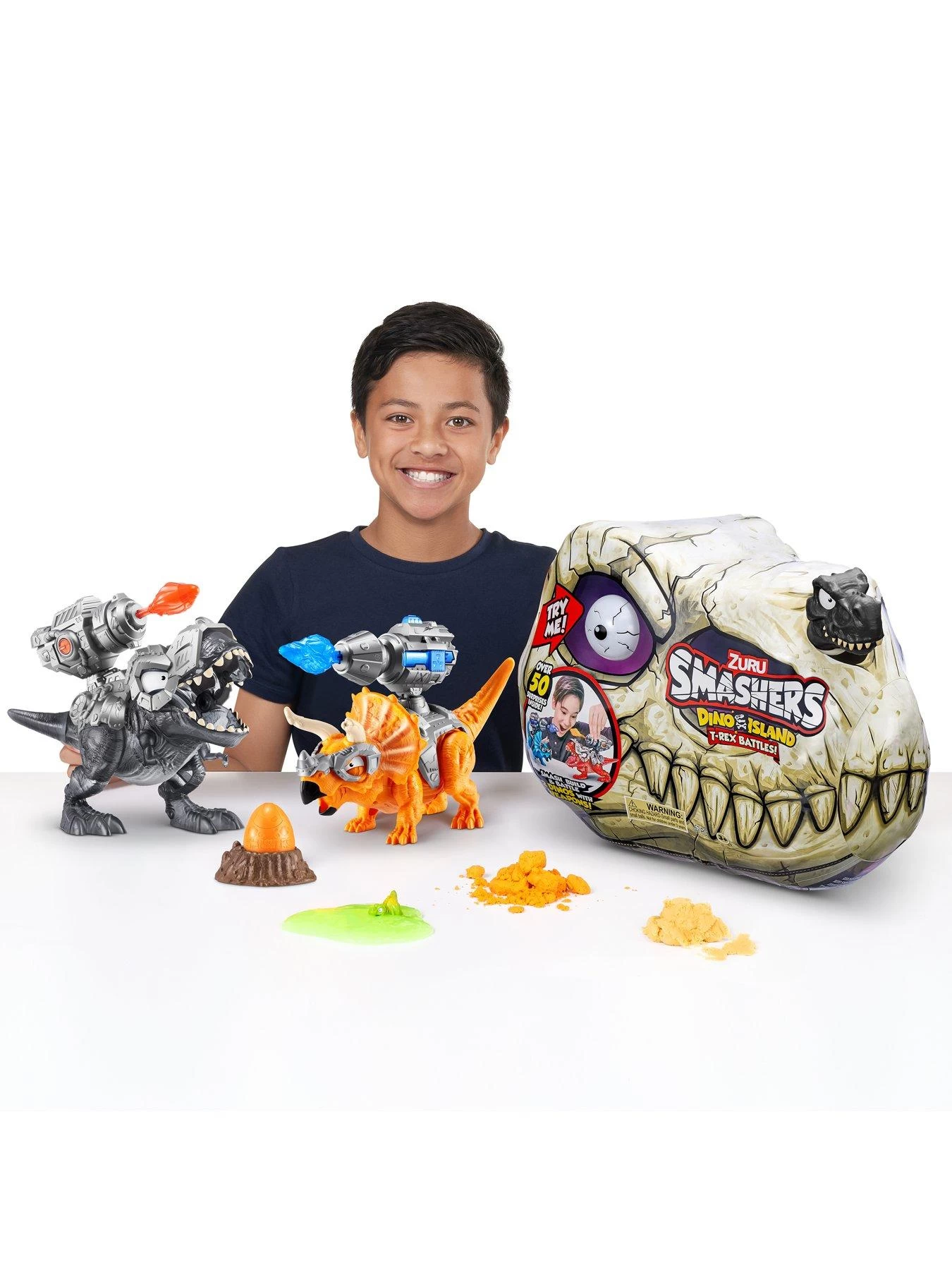 Smasherz Smashers Dino Island T-Rex Battles By ZURU 50+ Surprises Boys Collectible Dinosaur T-Rex Triceratops Surprise Slime Sand Compounds Discovery 9 Smasherz Smashers Dino Island T-Rex Battles By ZURU 50+ Surprises Boys Collectible Dinosaur T-Rex Triceratops Surprise Slime Sand Compounds Discovery - Image 7