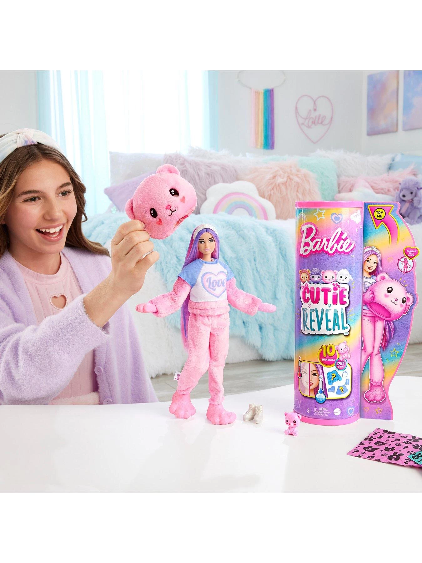 Barbie Cutie Reveal - Cozy Cute Tees Teddy Bear Doll 4 Barbie Cutie Reveal - Cozy Cute Tees Teddy Bear Doll - Image 2